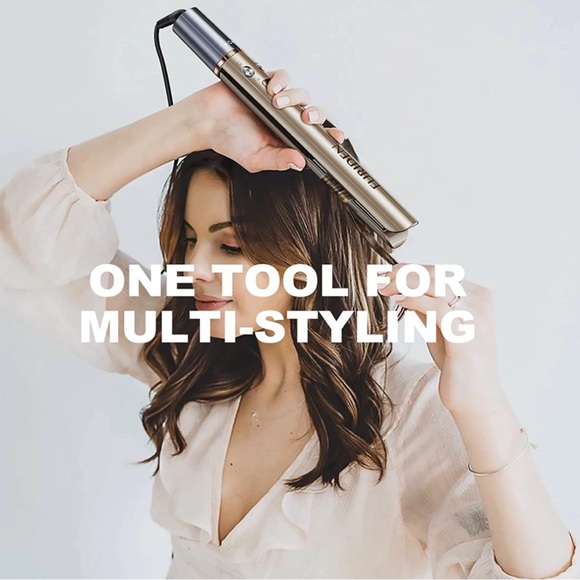 Gold Hair Straightener and Curler 2 in 1, Flat Iron Curling Iron in One, 1 inch - Picture 6 of 13